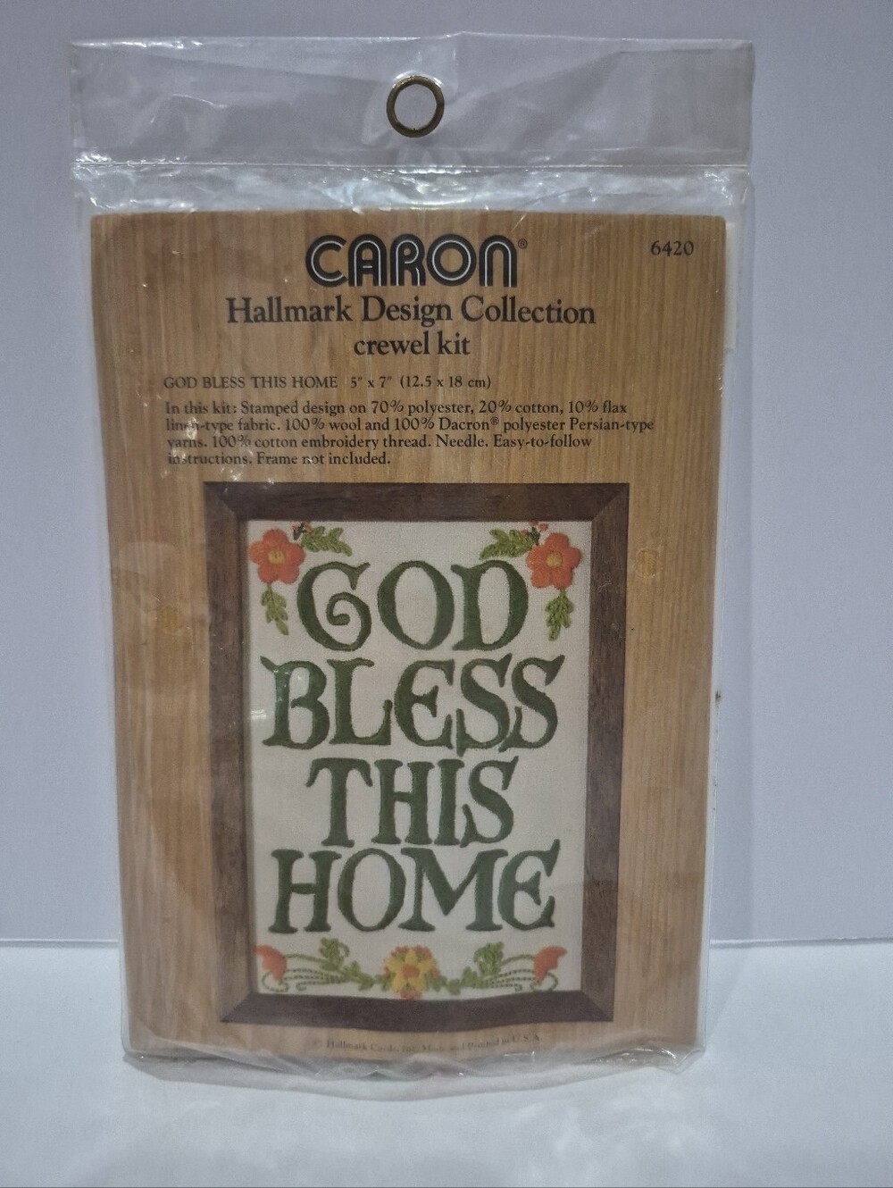 Vintage Caron Hallmark Design Collection Crewel Kit 5" X 7"